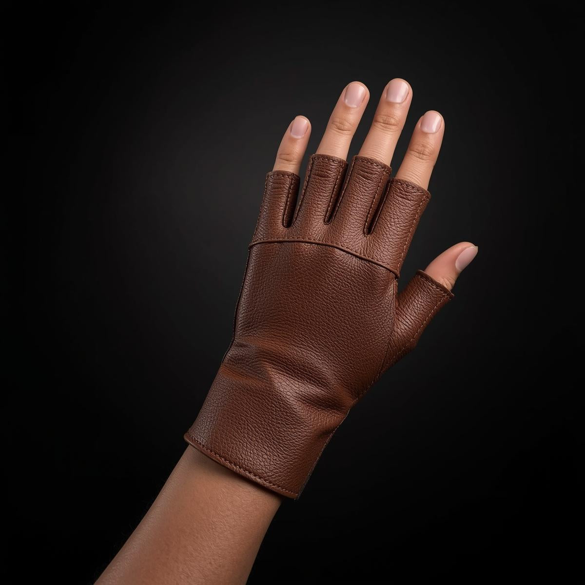 Men’s Leather Fingerless Gloves