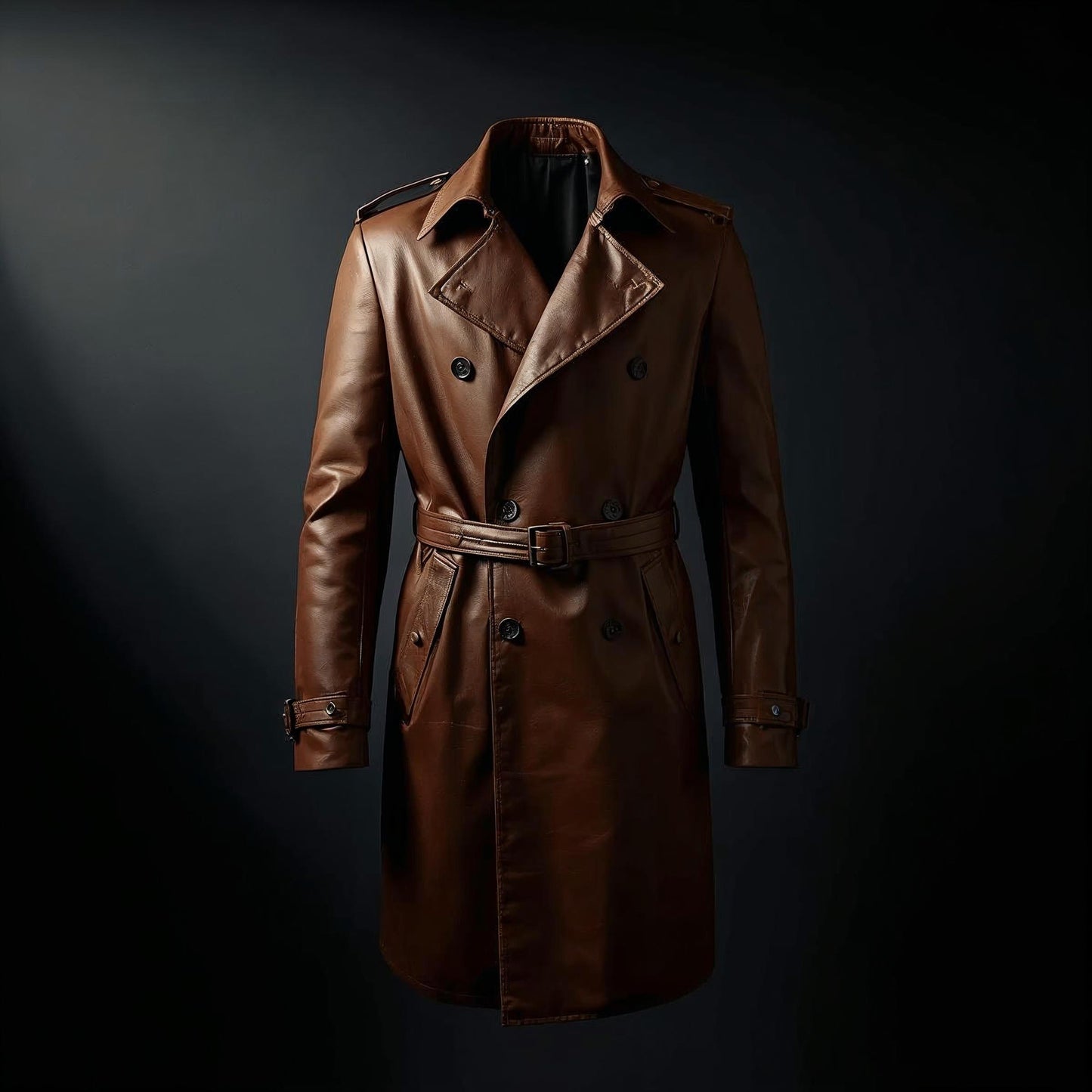 Men’s Leather Trench Coat