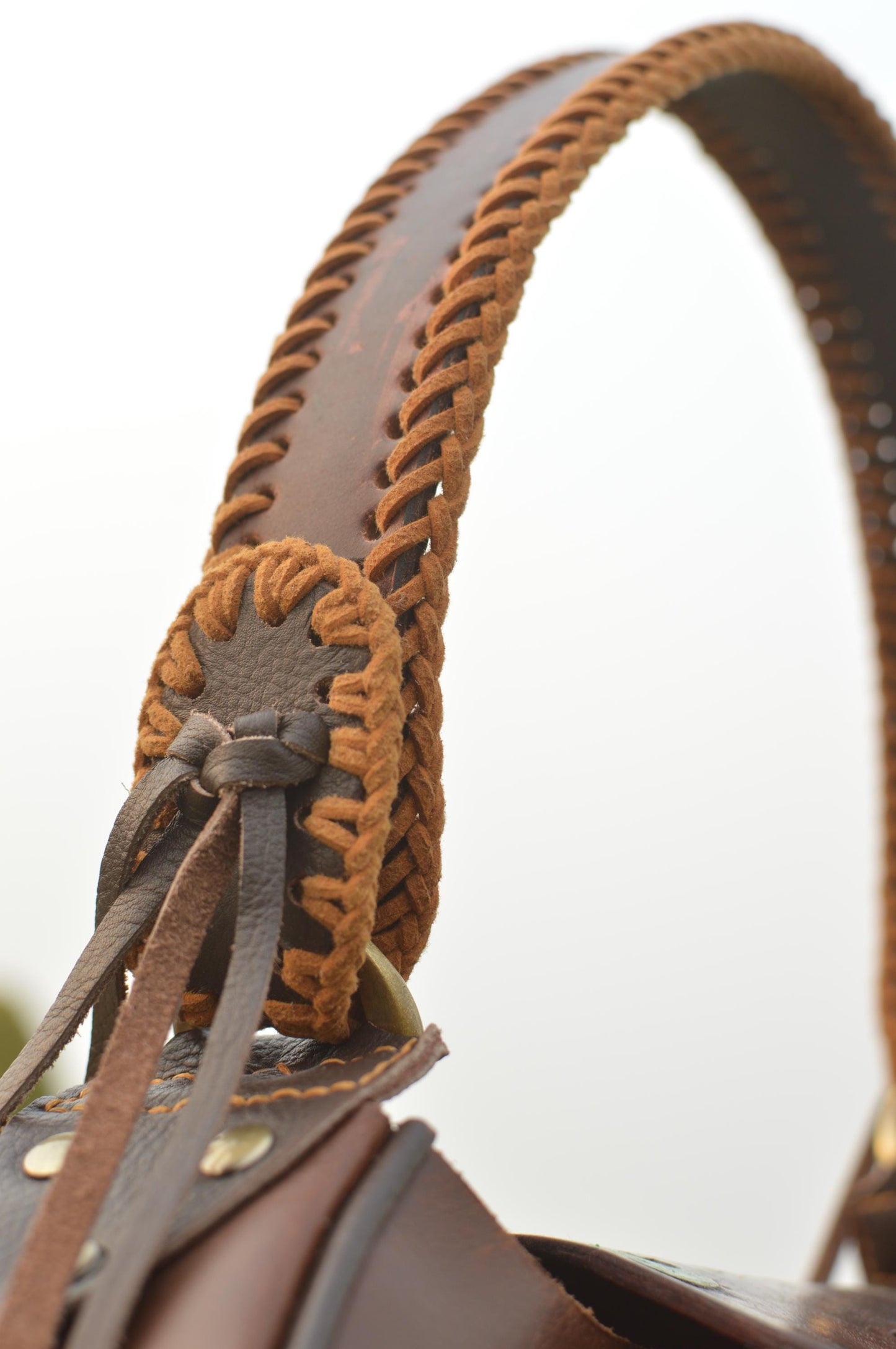 Handmade Bohemian Leather Satchel: Western Style Handbag