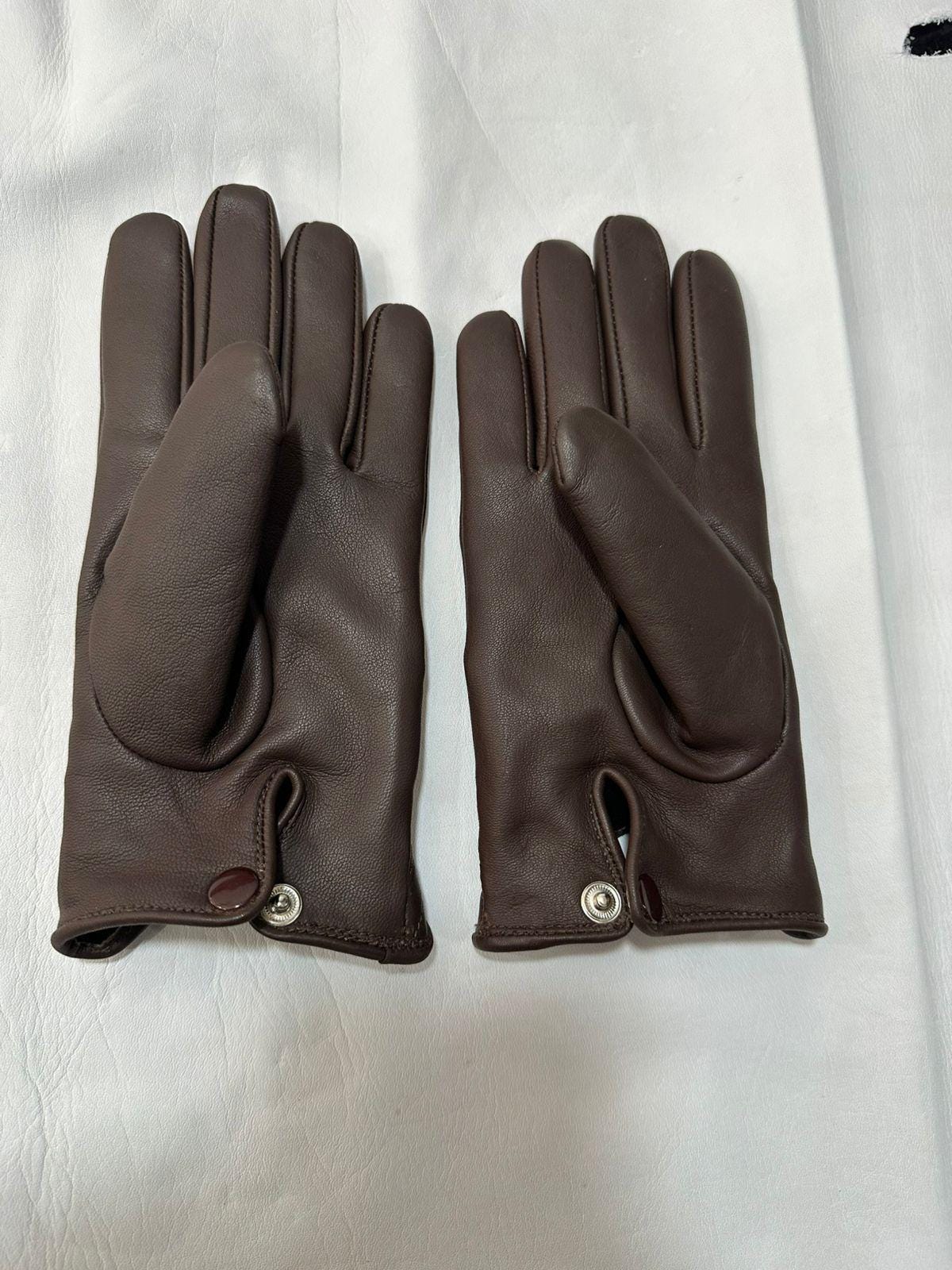 Women’s Sheep Leather Gloves with Quilted Cuff – Elegant Winter Driving Gloves