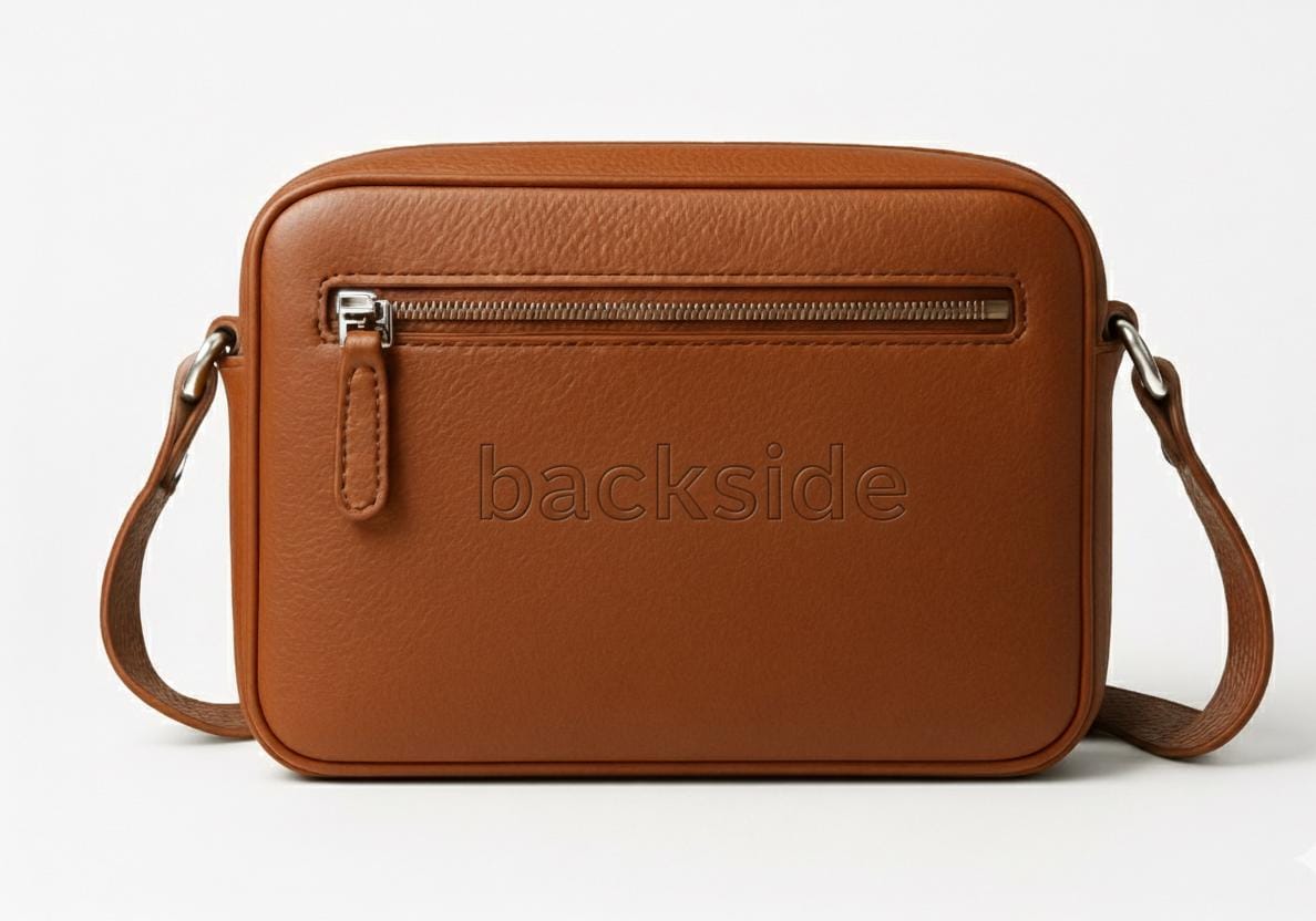 Unisex Leather Crossbody Sling Bag | Modern Minimalist Travel Bag | Brown Everyday Sling Purse