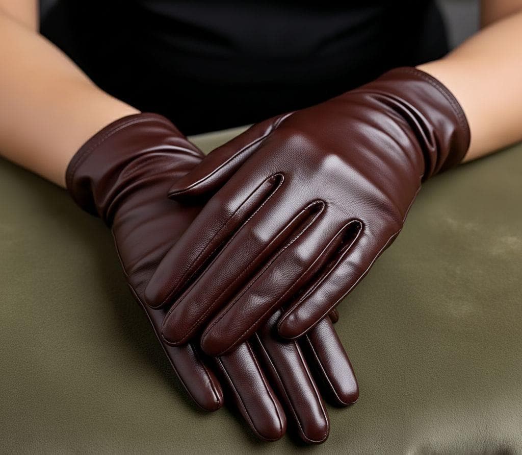 Luxury Soft Genuine Leather Gloves for Women - Classic Brown Driving & Dress Gloves