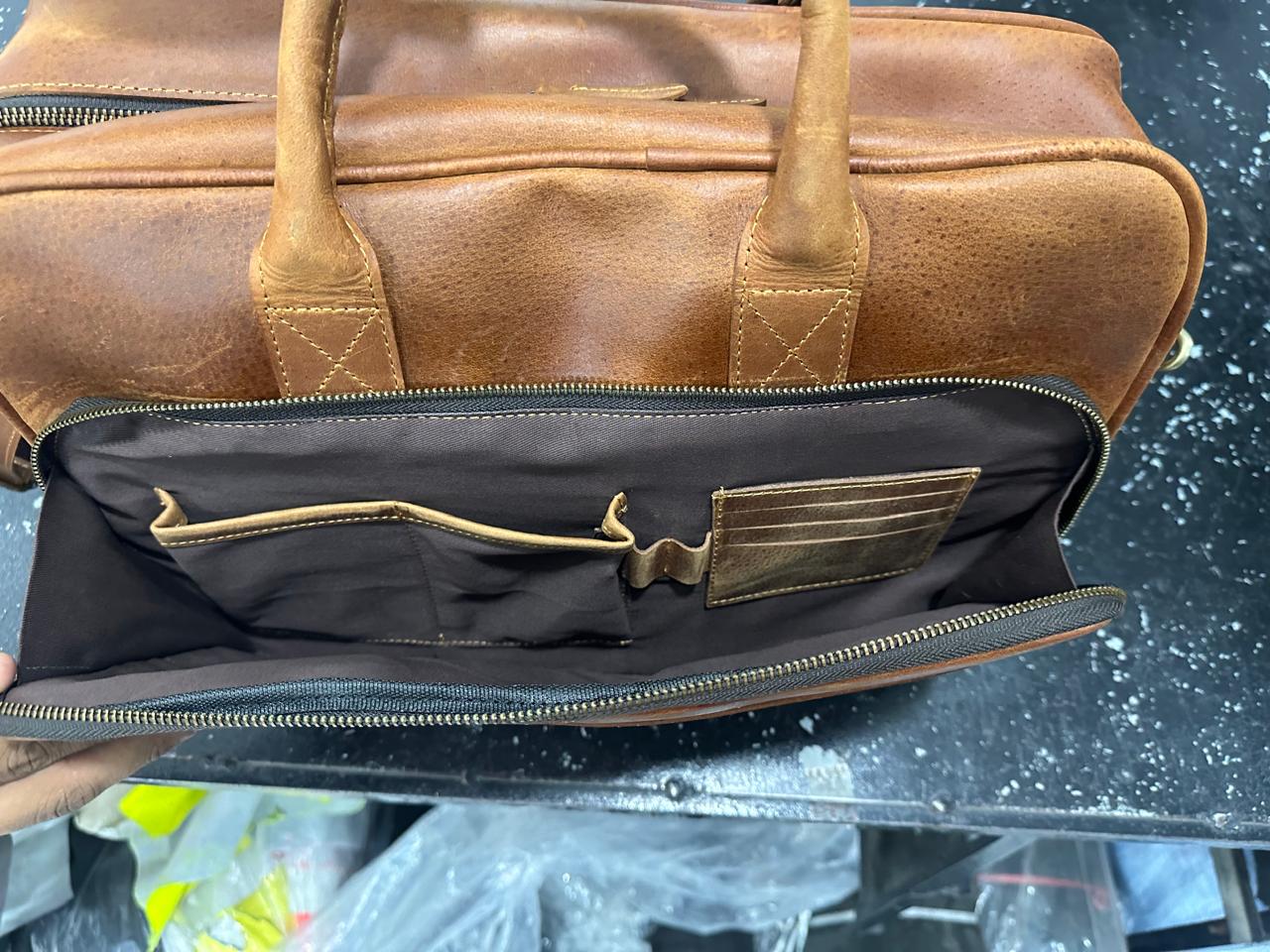 Handmade Genuine Leather Messenger Bag – Business Travel Satchel Briefcase for Men & Women