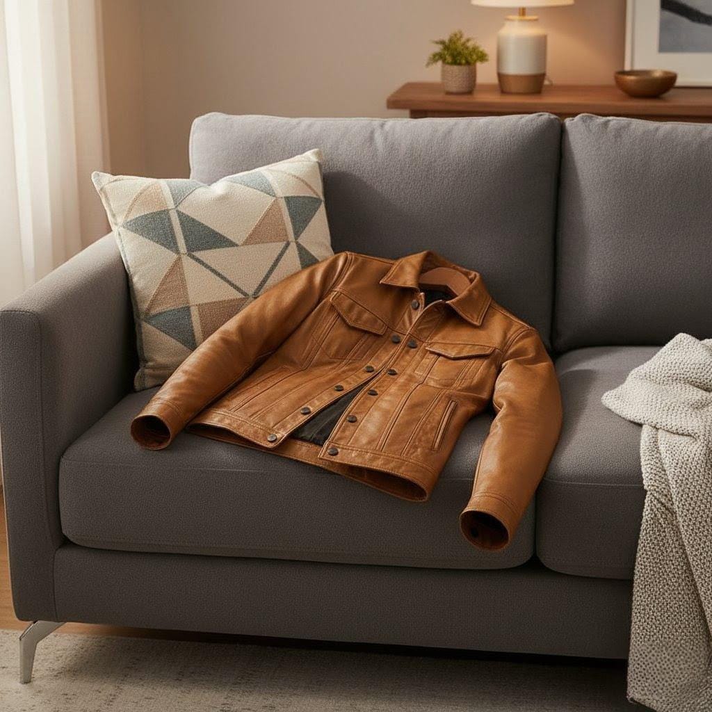 Handmade Cow Leather Trucker Jacket - Classic Fit Outerwear