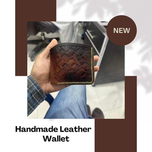 Handmade Veg-Tan Leather Bifold Wallet: Rustic Card Holder