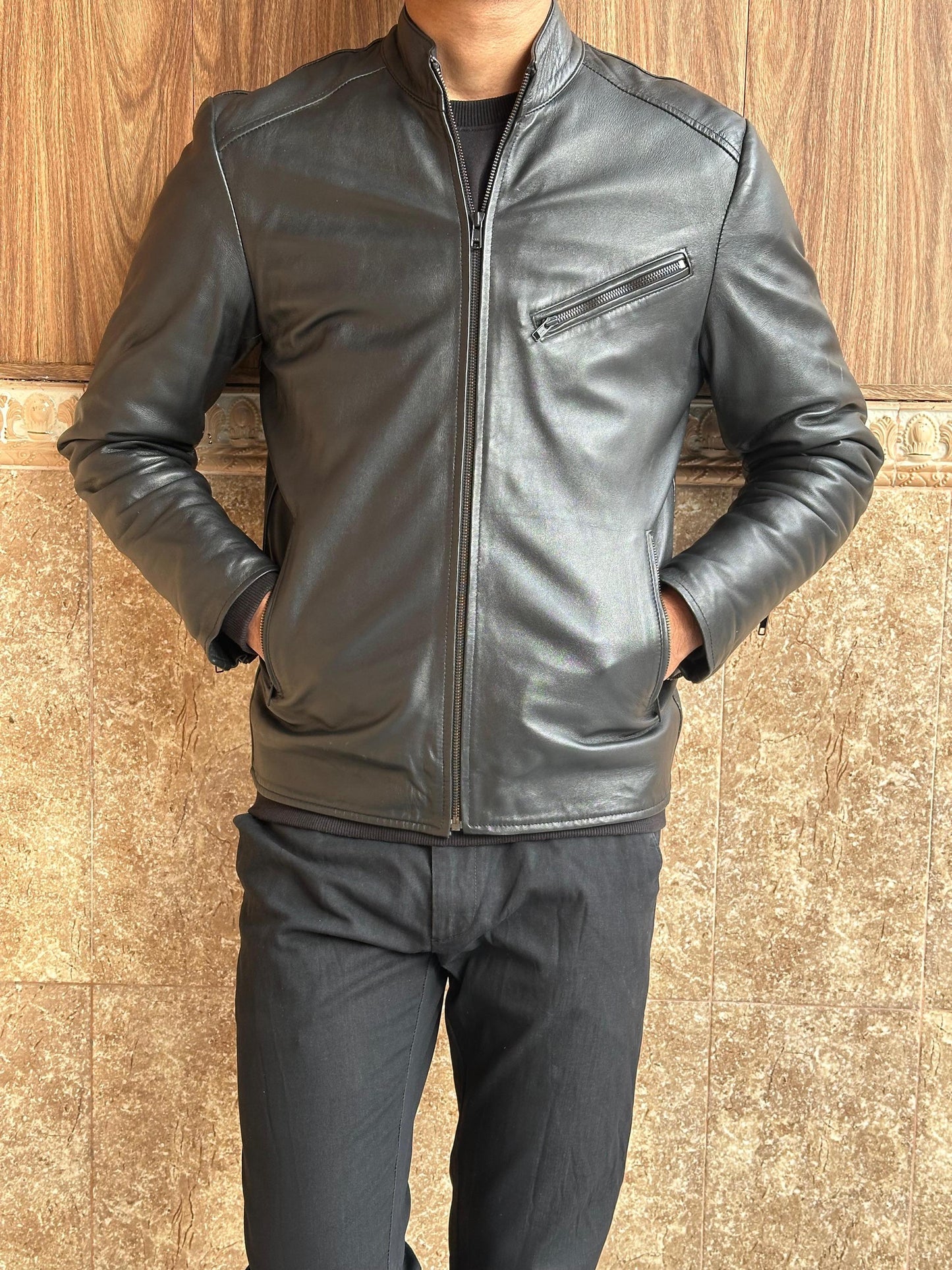 leather jacket in sheep leather for men & wom