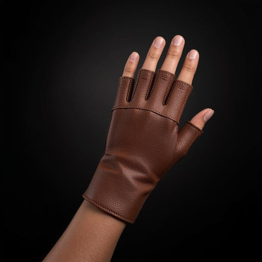 Men’s Leather Fingerless Gloves