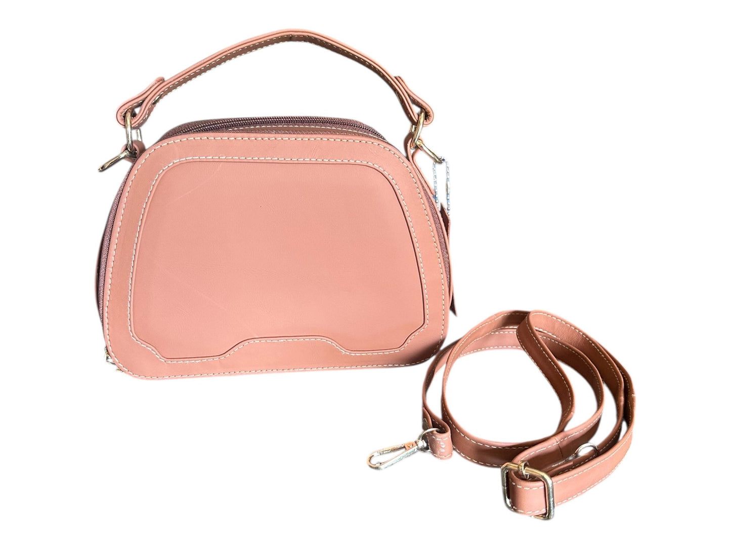 Ladies Handbag in Cow Leather – Genuine Leather Purse with Top Handle & Detachable Strap – Classic Everyday Women’s Bag