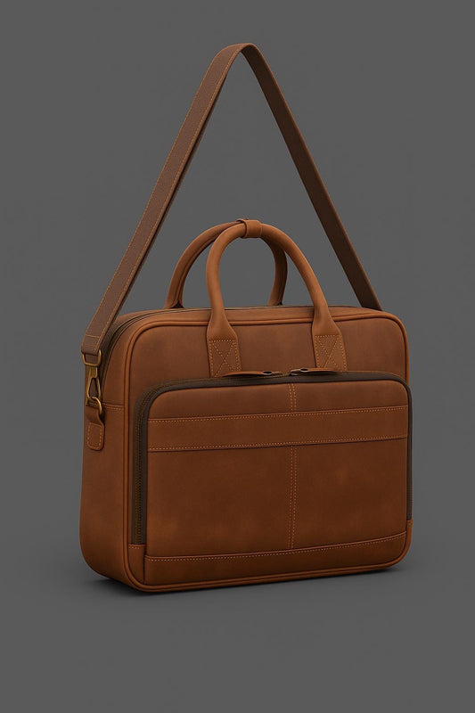 Handmade Genuine Leather Messenger Bag – Business Travel Satchel Briefcase for Men & Women