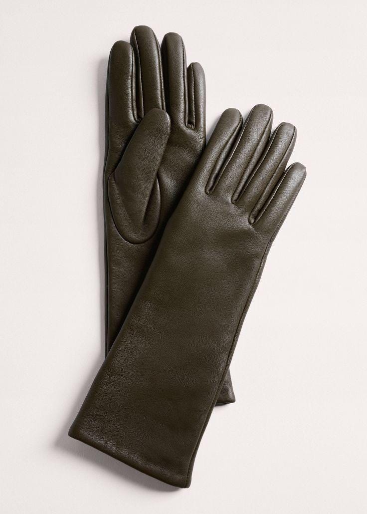 Women’s Winter Leather Gloves with Wool Knit Cuff – Elegant Warm Driving Gloves