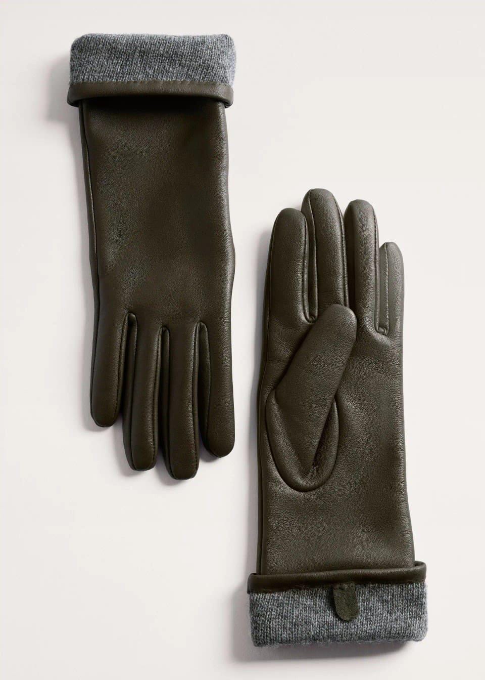 Women’s Winter Leather Gloves with Wool Knit Cuff – Elegant Warm Driving Gloves