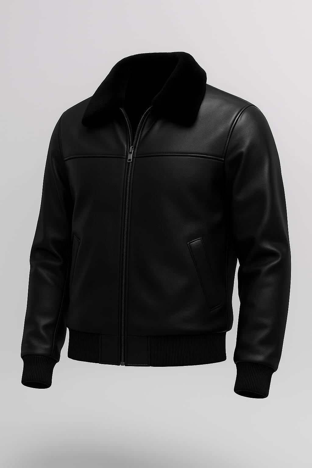 Handmade Brown Cowhide Leather Bomber Jacket: Shearling Aviator Style