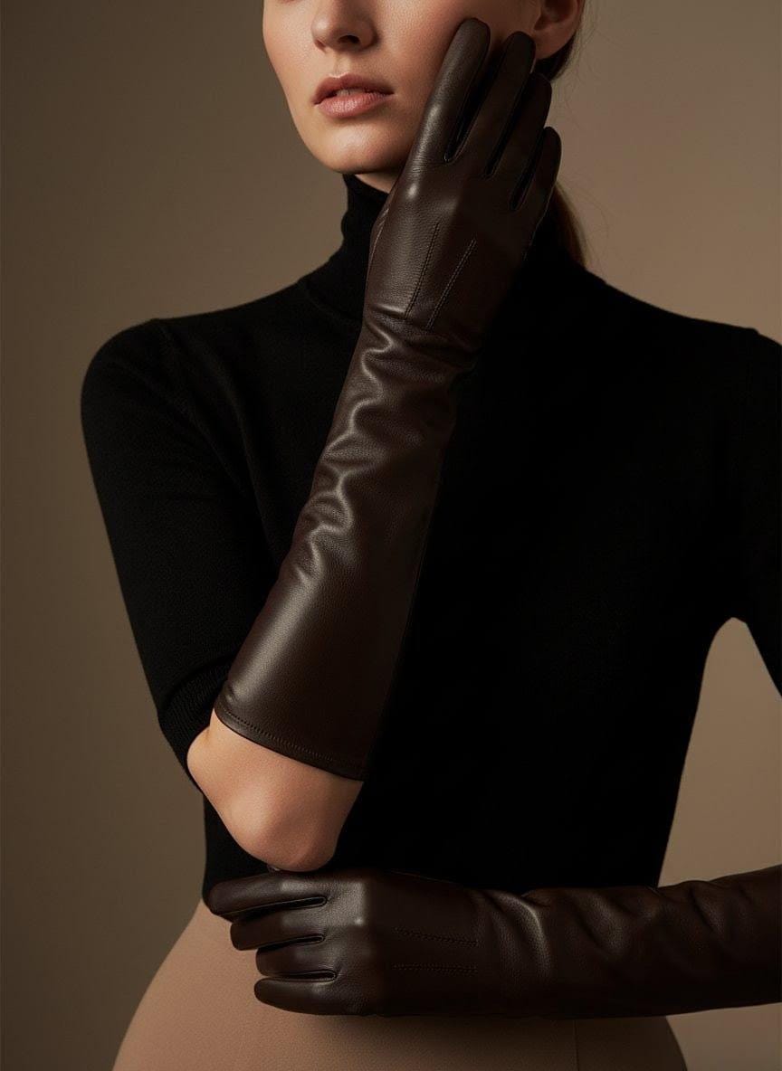 Premium Women’s Long Leather Gloves – Elegant Opera Length Sheep Leather Evening Gloves | Ladies gloves