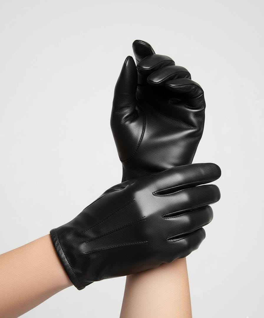 Premium Black Sheep Leather Gloves | Soft Genuine Leather Driving Gloves | Winter Warm Dress Gloves for  Women | Handmade Gift