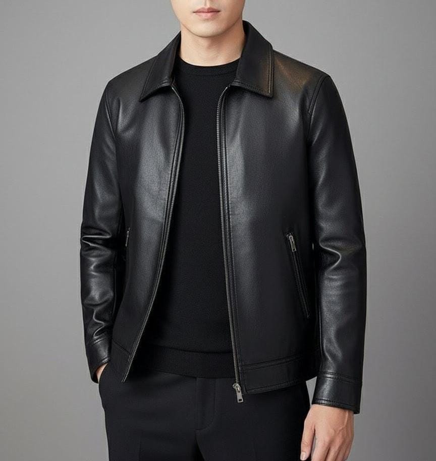 Handmade Sheep Leather Jacket: Men's Casual Outerwear