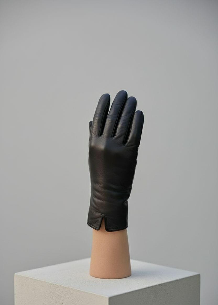 Handmade Black Sheep Leather Gloves: Elegant Women's Dress Gloves
