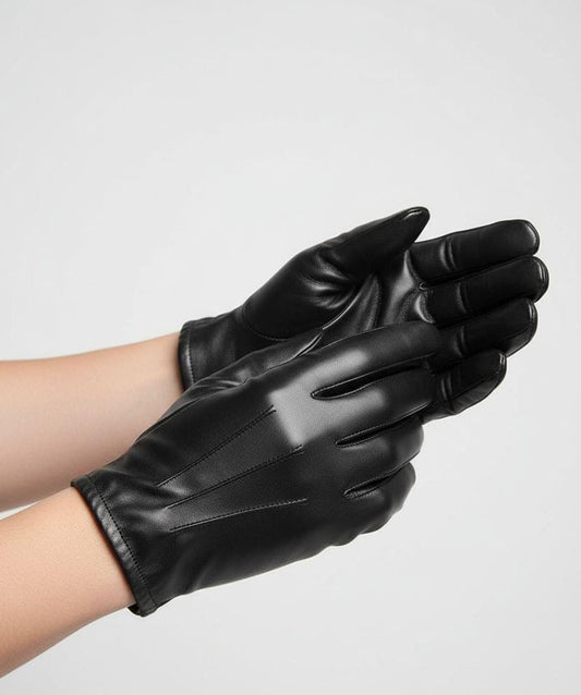 Premium Black Sheep Leather Gloves | Soft Genuine Leather Driving Gloves | Winter Warm Dress Gloves for  Women | Handmade Gift