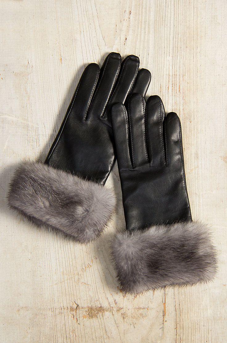 Handmade Sheep Leather Gloves: Faux Fur Cuffs, Luxury Winter Gloves