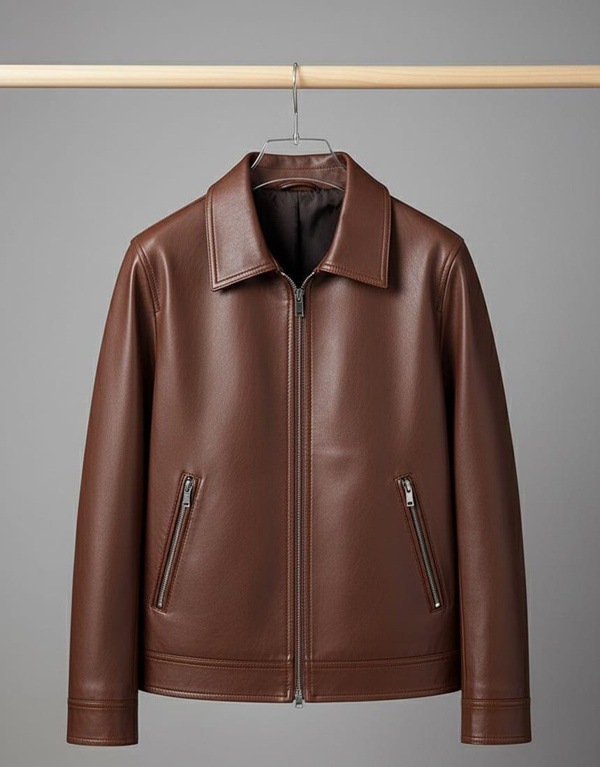 Handmade Sheep Leather Jacket: Men's Casual Outerwear