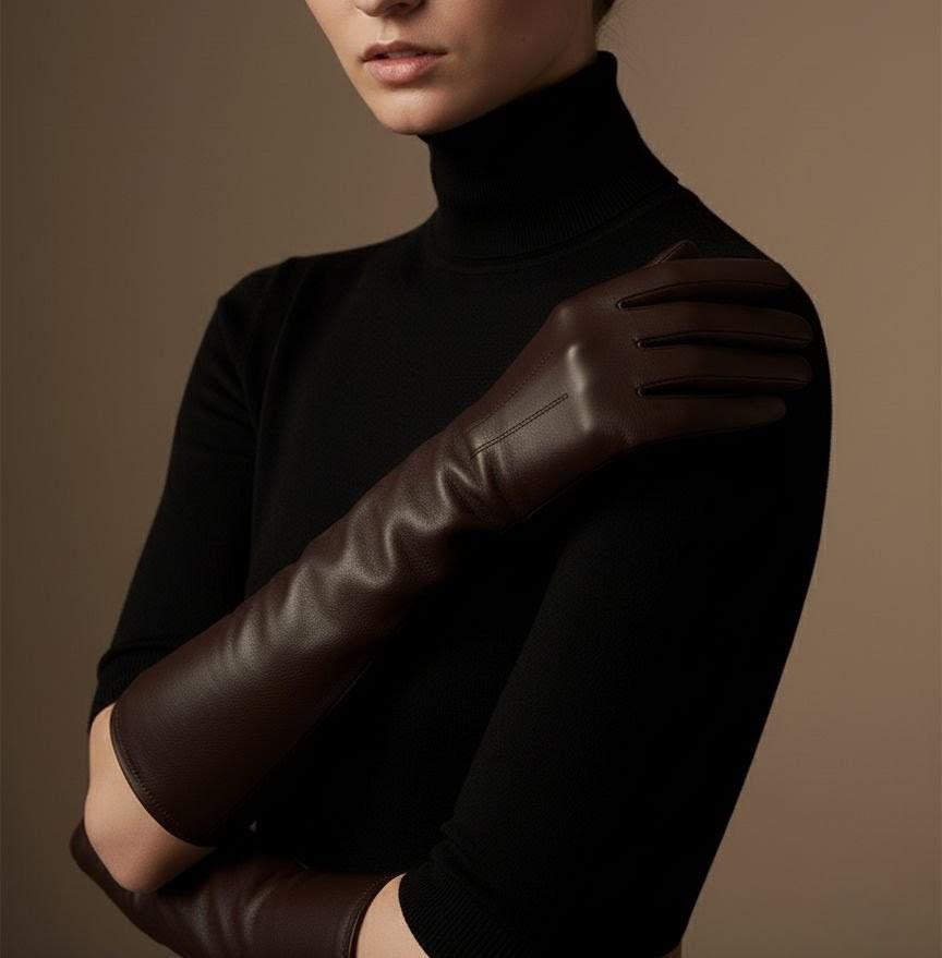 Premium Women’s Long Leather Gloves – Elegant Opera Length Sheep Leather Evening Gloves | Ladies gloves