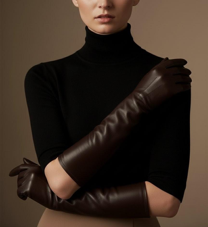 Premium Women’s Long Leather Gloves – Elegant Opera Length Sheep Leather Evening Gloves | Ladies gloves