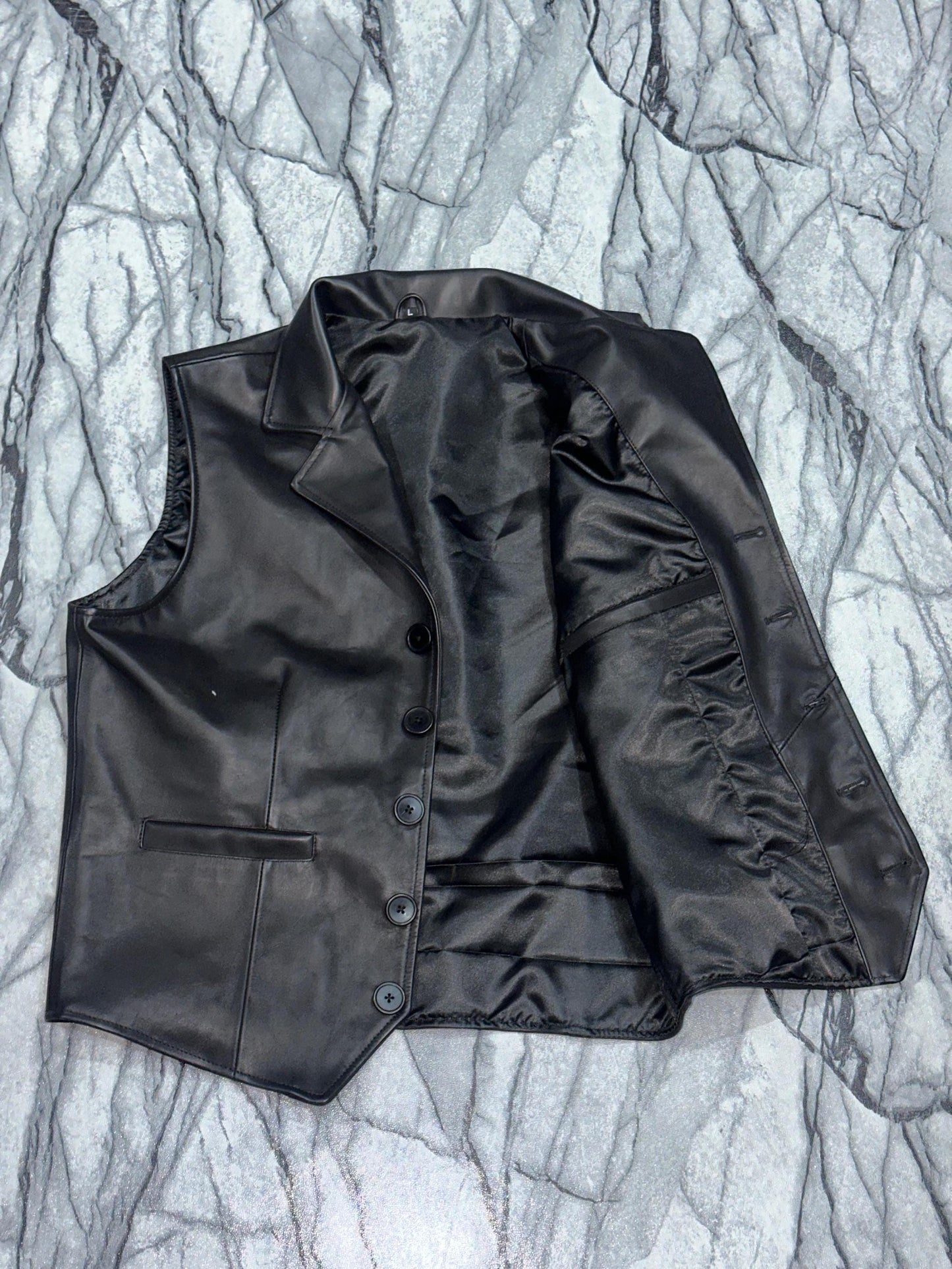 Handmade Cow Leather Vest for Men | Premium Black Leather Waistcoat | Classic Formal & Casual Outfit | Artisan Crafted Gift for Him