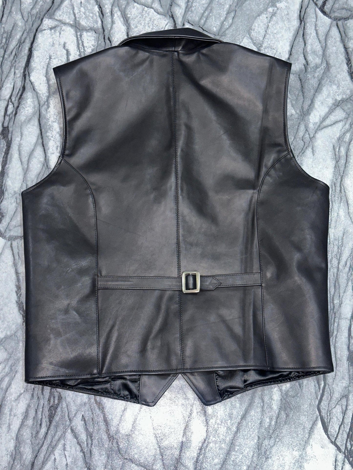 Handmade Cow Leather Vest for Men | Premium Black Leather Waistcoat | Classic Formal & Casual Outfit | Artisan Crafted Gift for Him