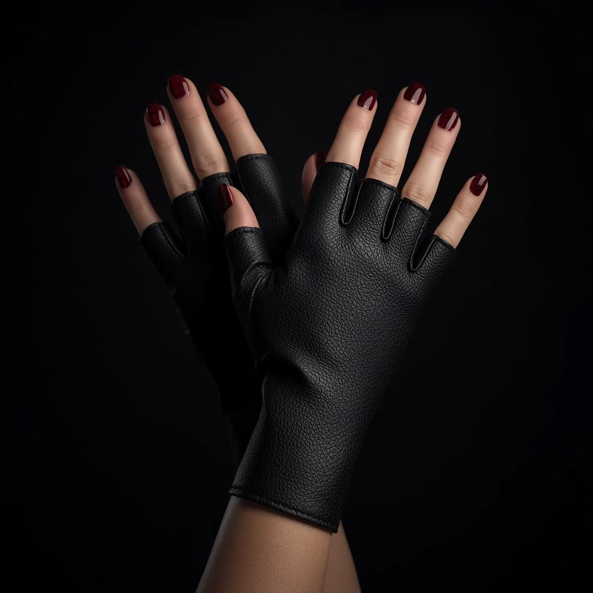 Women’s Leather Fingerless Gloves